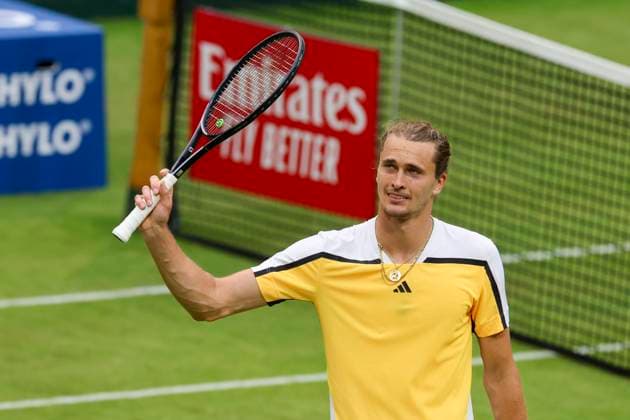 Alexander Zverev Germany cheers, TERRA WORTMANN Open 2024, Oscar Otte vs Alexander Zverev, Gerry Weber Stadium, 18 06 2024, Halle, Germany