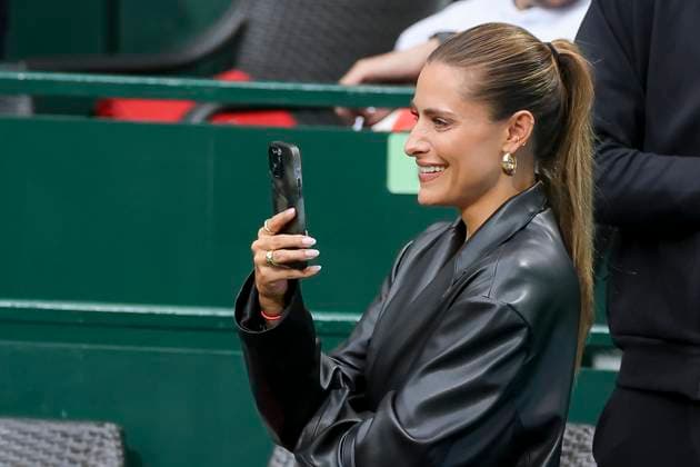 Sophia Thomalla actress and girlfriend of Alexander Zverev laughs, TERRA WORTMANN Open 2024, Oscar Otte vs Alexander Zverev, Gerry Weber Stadium, 18 06 2024, Halle, Germany