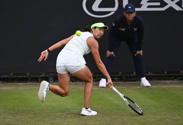 Moyuka Uchijima of Japan in action during her first round match Rothesay Classic Birmingham, Day 2, Tennis, Edgbaston Priory Club, Birmingham, UK - 18 June 2024  Copyright: xAnnaxGowthorpe Shutterstockx 14543313bs