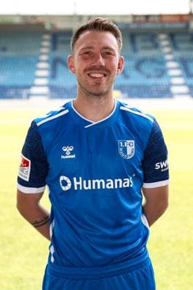 Connor Krempicki 1 FC Magdeburg,13 2 Soccer Bundesliga Season 2024 2025 Photo session 1 FC Magdeburg with new additions and team in the new home jersey at the AVNET Arena in Magdeburg Soccer,Man,Men,Germany,18 06 2024