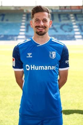 Alexander Nollenberger 1 FC Magdeburg,17 2 Soccer Bundesliga Season 2024 2025 Photo session 1 FC Magdeburg with new additions and team in the new home jersey in the AVNET Arena in Magdeburg Soccer,Man,Men,Germany,18 06 2024