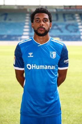 Xavier Amaechi 1 FC Magdeburg,20 2 Soccer Bundesliga Season 2024 2025 Photo session 1 FC Magdeburg with new additions and team in the new home jersey at the AVNET Arena in Magdeburg Soccer,Man,Men,Germany,18 06 2024