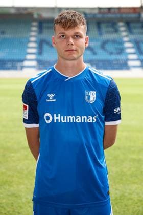 Philipp Hercher 1 FC Magdeburg,27 2 Soccer Bundesliga season 2024 2025 Photo session 1 FC Magdeburg with new additions and team in the new home jersey in the AVNET Arena in Magdeburg Soccer,Man,Men,Germany,18 06 2024