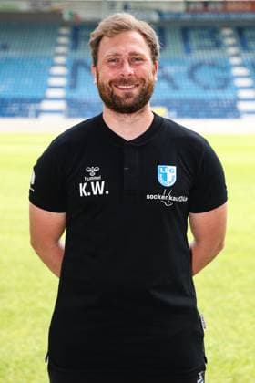 Videoanalyst Kevin Waliczek 1 FC Magdeburg 2 Soccer Bundesliga Season 2024 2025 Photo session 1 FC Magdeburg with new additions and team in the new home jersey at the AVNET Arena in Magdeburg Soccer,Man,Men,Germany,18 06 2024