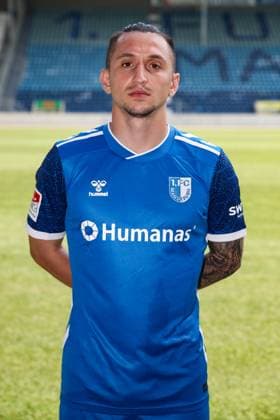 Baris Atik 1 FC Magdeburg,23 2 Soccer Bundesliga Season 2024 2025 Photo session 1 FC Magdeburg with new additions and team in the new home jersey in the AVNET Arena in Magdeburg Soccer,Man,Men,Germany,18 06 2024