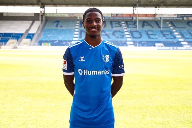 Bryan Teixeira 1 FC Magdeburg,8 2 Soccer Bundesliga Season 2024 2025 Photo session 1 FC Magdeburg with new additions and team in the new home jersey at the AVNET Arena in Magdeburg Soccer,Man,Men,Germany,18 06 2024