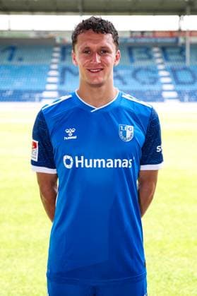 Martijn Kaars 1 FC Magdeburg,9 2 Soccer Bundesliga season 2024 2025 Photo session 1 FC Magdeburg with new additions and team in the new home jersey at the AVNET Arena in Magdeburg Soccer,Man,Men,Germany,18 06 2024