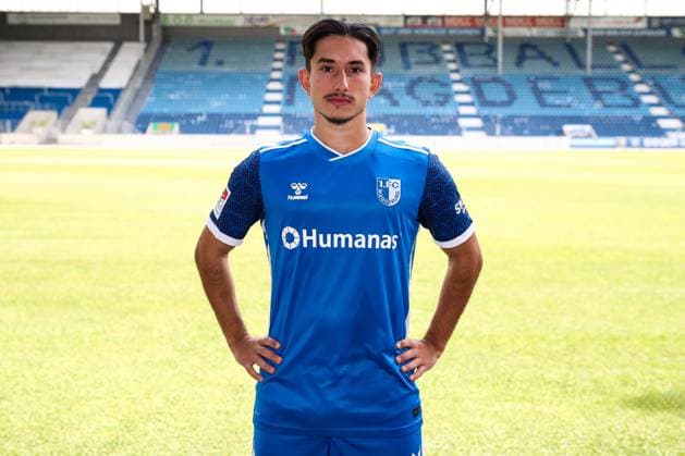 Jason Ceka 1 FC Magdeburg,10 2 Soccer Bundesliga Season 2024 2025 Photo session 1 FC Magdeburg with new additions and team in the new home jersey at the AVNET Arena in Magdeburg Soccer,Man,Men,Germany,18 06 2024