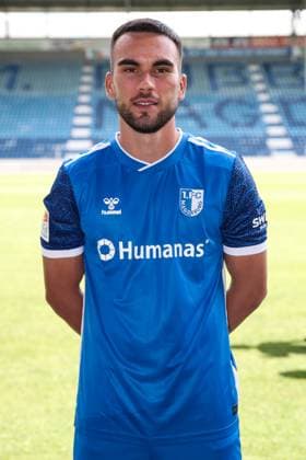 Emir Kuhinja 1 FC Magdeburg,18 2 Soccer Bundesliga Season 2024 2025 Photo session 1 FC Magdeburg with new additions and team in the new home jersey in the AVNET Arena in Magdeburg Soccer,Man,Men,Germany,18 06 2024