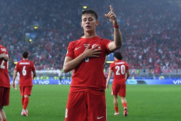 Soccer UEFA EURO 2024 Group Stage 1 Matchday Turkey Georgia on 18 06 2024 at BVB Stadion Dortmund in Dortmund Goal Celebration Goal for 2 1 by Arda Güler Turkey xRx