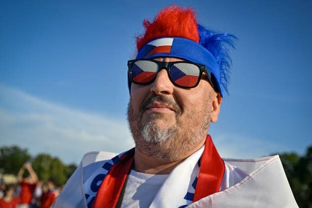 Czech football fans in action prior to Czech Republic vs. Portugal match within the European Football Championships, Leipzig, Germany, June 18, 2024. (CTKxPhoto VitxSimanek) CTKPhotoP2024061807564  CTKPhotoP2024061807564
