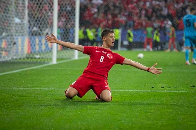 UEFA EURO 2024 Turkey Georgia 18 06 2024 Arda Güler Turkey, 8 cheers after his goal UEFA EURO 2024 Turkey Georgia Dortmund Stadium, Dortmund on 18 06 2024 Copyright: xBEAUTIFULxSPORTS Meuselx