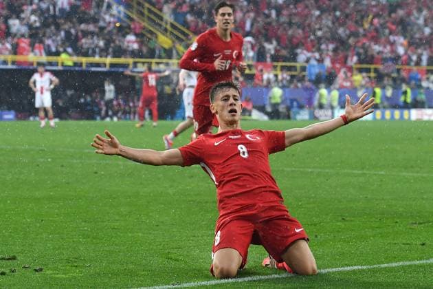 Soccer UEFA EURO 2024 Group Stage 1 Matchday Turkey Georgia on 18 06 2024 at BVB Stadion Dortmund in Dortmund Goal Celebration Goal for 2 1 by Arda Güler Turkey xRx