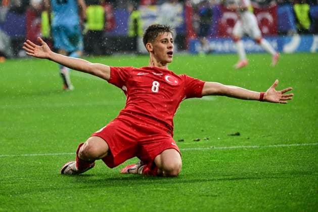 Goal celebration for 2 1 by Arda Gueler 8 Turkey , Turkey vs Georgia, Football, UEFA Euro 2024, Group stage, Matchday 1, 18 06 2024 Dortmund Nordrhein Westfalen Germany Copyright: xkolbert-press MarcxNiemeyerx