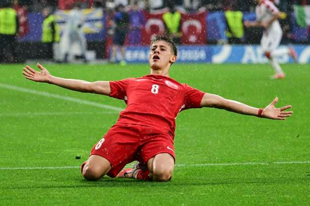 Goal celebration for 2 1 by Arda Gueler 8 Turkey , Turkey vs Georgia, Football, UEFA Euro 2024, Group stage, Matchday 1, 18 06 2024 Dortmund Nordrhein Westfalen Germany Copyright: xkolbert-press MarcxNiemeyerx