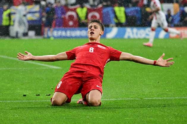 Goal celebration for 2 1 by Arda Gueler 8 Turkey , Turkey vs Georgia, Football, UEFA Euro 2024, Group stage, Matchday 1, 18 06 2024 Dortmund Nordrhein Westfalen Germany Copyright: xkolbert-press MarcxNiemeyerx