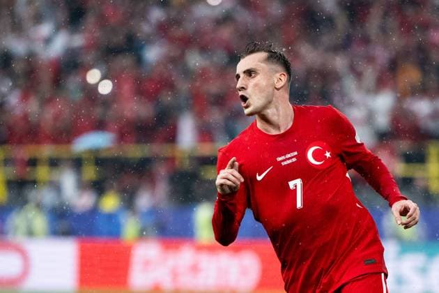 240618 Kerem Akturkoglu of Türkiye celebrates after 3 1 during the UEFA Euro 2024 Football Championship match between Türkiye and Georgia on June 18, 2024 in Dortmund Photo Jesper Zerman BILDBYRAN kod JZ JZ0541 fotboll football soccer fotballs em europamästerskap em uefa euro uefa european football championship euro 2024 türkiye georgien georgia bbeng turkiet turkey jubel  Copyright: JESPERxZERMAN BB240618JZ124