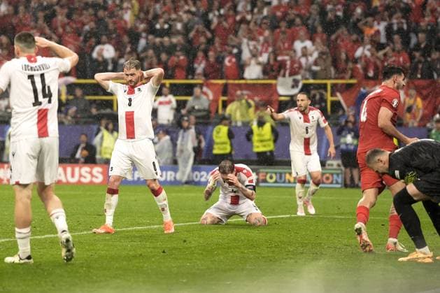 Disappointment of Georgia s players during the Euro 2024 soccer match between Turkey and Georgia at the Signal Iduna Park, Dortmund, Germany - Tuesday 18, 2024. - Soccer.  Copyright: xFabioxFerrari LaPressex