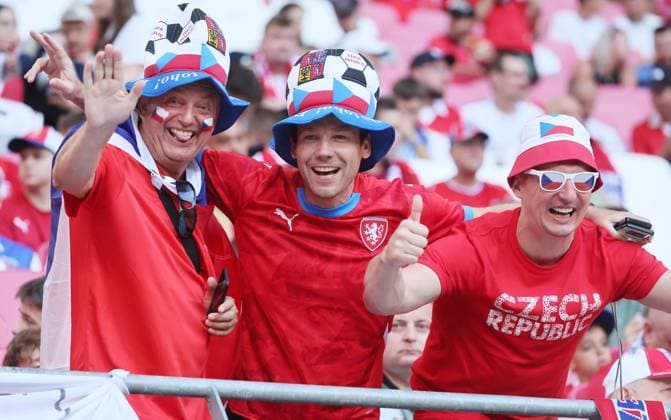 Portugal Czech Republic UEFA EURO 2024 Leipzig, 18 06 2024, Leipzig Stadium, UEFA EURO 2024 Germany , Gr F Preliminary Round , PORTUGAL vs CZECH REPUBLIC , In the picture fans of Czech Republic CZE , Picture Point