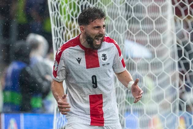 UEFA EURO 2024 Turkey Georgia 18 06 2024 Zuriko Davitashvili Georgia, 9 roars after conceding a goal UEFA EURO 2024 Turkey Georgia Dortmund Stadium, Dortmund on 18 06 2024 Copyright: xBEAUTIFULxSPORTS Meuselx