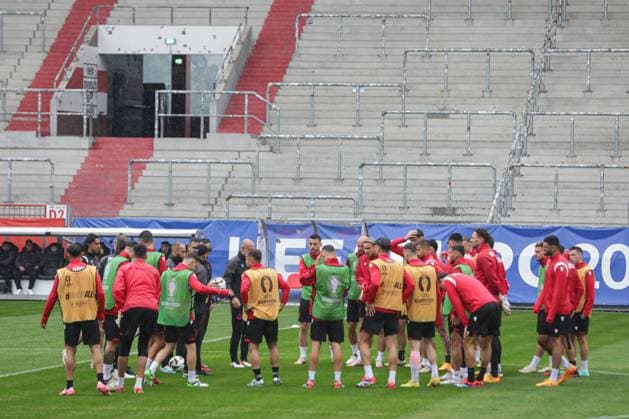 EURO 2024, Nationalteam Albanien, Training Albania Training Session: Group B - UEFA EURO, EM, Europameisterschaft,Fussball 2024 Players of Albania during Albanian National Football Team training session at Millerntor Stadium on June 18, 2024 in Hamburg, Germany. LukaxStanzl PIXSELL