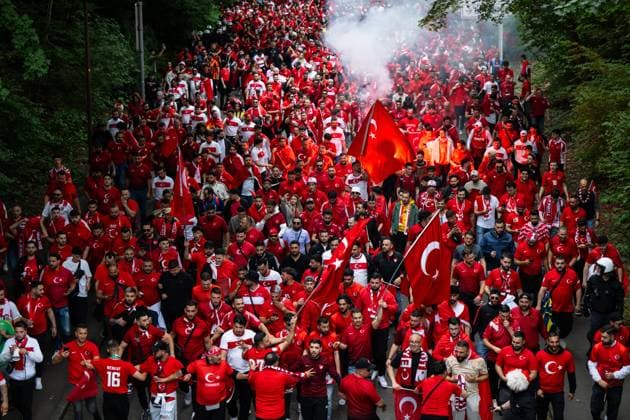 EURO 2024, Turkey national team, fan march to the stadium in Dortmund