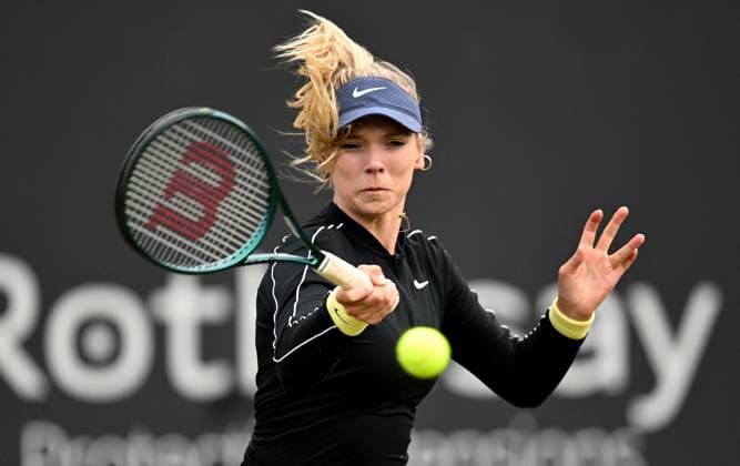 Katie Boulter of Great Britain in action during her first round match Rothesay Classic Birmingham, Day 2, Tennis, Edgbaston Priory Club, Birmingham, UK - 18 June 2024  Copyright: xAnnaxGowthorpe Shutterstockx 14543313cp