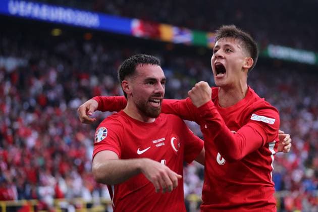 Turkiye vs Georgia Arda Guler of Turkiye celebrates after scoring a goal during the UEFA EURO, EM, Europameisterschaft,Fussball 2024 Group F match between Turkiye and Georgia at BVB Stadion Dortmund on June 18, 2024 in Dortmund, Germany. Dortmund BVB Stadion Dortmund Germany Copyright: xMarcoxCanonierox