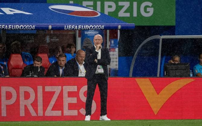 Football, Men, Season 2023 24, UEFA Euro 20204, Group F 1 Matchday in Leipzig, Portugal Czech Republic, Coach Ivan Hasek Czech Republic , 18 06 2024, Copyright: xMatthiasxKochx