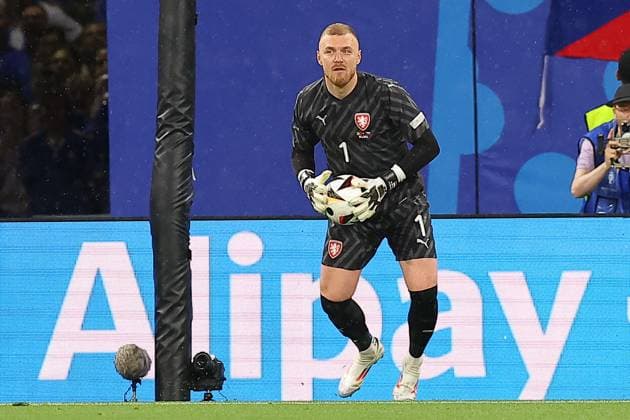 Portugal Czech Republic UEFA EURO 2024 Leipzig, 18 06 2024, Leipzig Stadium, UEFA EURO 2024 Germany , Gr F Preliminary Round , PORTUGAL vs CZECH REPUBLIC , In the picture goalkeeper Jindrich Stanek 1, Czech Republic