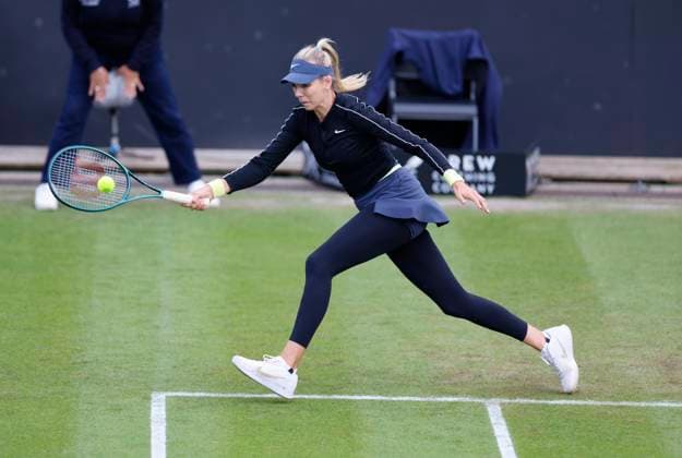 18th June 2024; Edgbaston Priory Club, Birmingham, England: Rothesay Tennis Classic Birmingham, Day 2; Katie Boulter (GBR) in her womens singles match against Anhelina Kalinina (UKR)  ActionPlus12656623 RogerxEvans