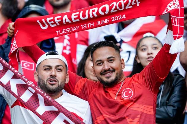 Dortmund, Germany, June 18th 2024: Fans of Turkiye during the UEFA EURO, EM, Europameisterschaft,Fussball 2024 Germany Group F football match between Turkiye and Georgia at BVB Stadion Dortmund in Dortmund, Germany. (Daniela Porcelli SPP) Copyright: xDanielaxPorcellix xSPPx spp-en-DaPoSp-20240618-_DP10868