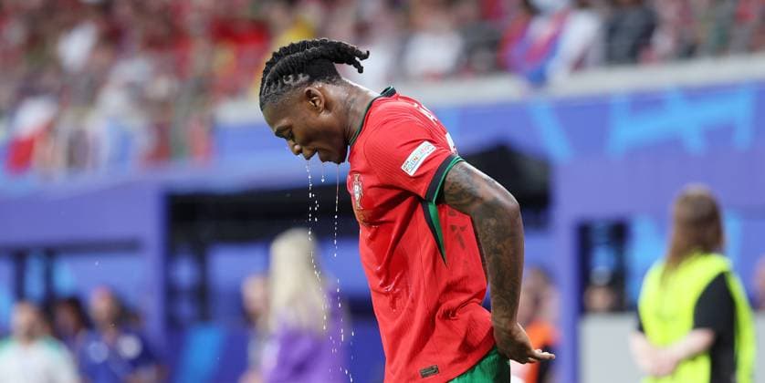 Portugal Czech Republic UEFA EURO 2024 Leipzig, 18 06 2024, Leipzig Stadium, UEFA EURO 2024 Germany , Gr F Preliminary Round , PORTUGAL vs CZECH REPUBLIC , Pictured Rafael Leao 17, Portugal , Picture Point