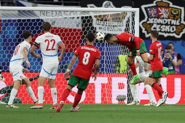 Leipzig Stadium Leipzig, Tuesday, June 18, 2024 UEFA EURO 2024 Germany, Group F stage Matchday 1 Group F Portugal Czechia, Goal chance Cristiano Ronaldo Portugal Copyright: JoaquimxFerreira