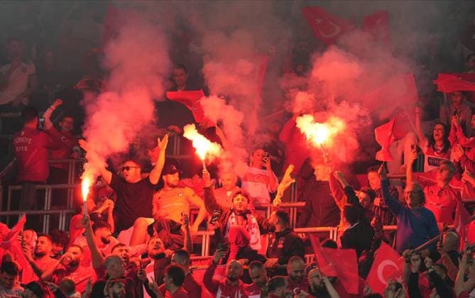 Turkey s supporters during a Group F match between Turkey and Georgia at the Euro 2024 soccer tournament in Dortmund, Germany, Tuesday, June 18, 2024. (Mehmet Topaloglu - Depo Photos) Copyright: MehmetxToplaoglux-xDepoxPhotos 18356362