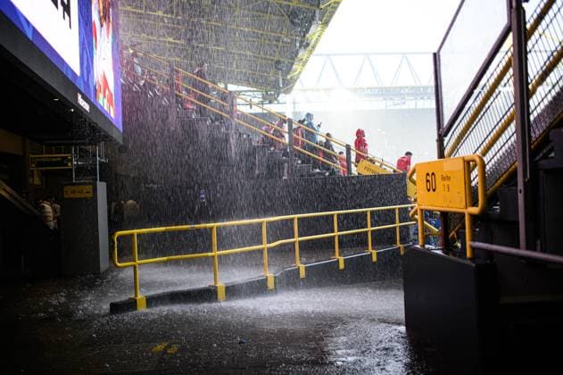 DORTMUND, GERMANY - 18 JUNE, 2024: Rain before The football match of EURO 2024 Turkey vs. Georgia at Signal Iduna Park  Copyright: xVITALIIxKLIUIEVx