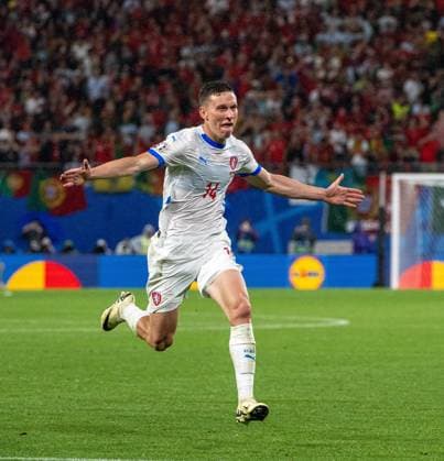 Football, Men, Season 2023 24, UEFA Euro 20204, Group F 1 Matchday in Leipzig, Portugal Czech Republic, Lukas Provod Czech Republic , cheering after scoring 0 1, 18 06 2024, Copyright: xMatthiasxKochx