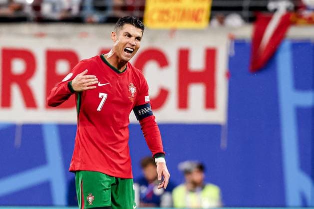 2024-06-18 Portugal v Czechia - Group F - UEFA EURO, EM, Europameisterschaft,Fussball 2024 LEIPZIG, GERMANY - JUNE 18: Cristiano Ronaldo of Portugal shouting during the Group F - UEFA EURO 2024 match between Portugal and Czechia at Red Bull Arena on June 18, 2024 in Leipzig, Germany. (Photo by Peter Lous BSR Agency) Leipzig Germany Content not available for redistribution in The Netherlands directly or indirectly through any third parties. Copyright: xBSRxAgencyx