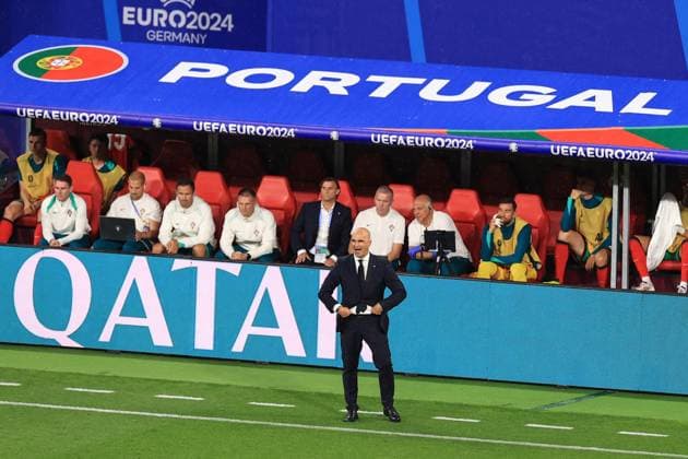 Fußball UEFA EURO 2024 Gruppe F Portugal gegen Tschechische Republik 18. Juni 2024 UEFA EURO 2024 Gruppe F Portugal gegen Tschechische Republik Portugal Trainer Roberto Martinez Foto Simon Stacpoole Abseits Leipzig Deutschland  Copyright: xSimonxStacpoolexOffside