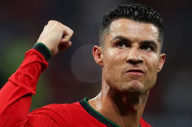Cristiano Ronaldo of Portugal celebrates at full-time Portugal v Czechia, UEFA European Championship, EM, Europameisterschaft 2024, Group F, Football, Leipzig Stadium, Leipzig, Germany, 18 Jun 2024 EDITORIAL USE ONLY No use with unauthorised audio, video, data, fixture lists, club league logos or live services. Online in-match use limited to 120 images, no video emulation. No use in betting, games or single club league player publications. Copyright: xMattxWest Shutterstockx 14543474dn