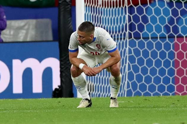 18 06 2024, xtgx, European Football Championship 2024, Portugal Czech Republic emspor, v l Ondrej Lingr Czech Republic sad, disappointed, frustrated, dejected DFL DFB REGULATIONS PROHIBIT ANY USE OF PHOTOGRAPHS as IMAGE SEQUENCES and or QUASI VIDEO Leipzig