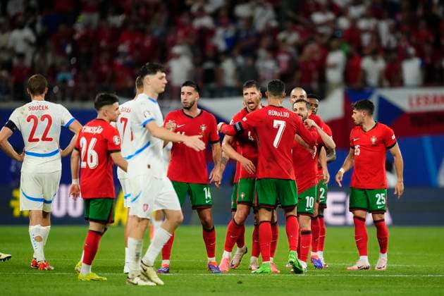 Portugal v Czechia: Group F - UEFA EURO, EM, Europameisterschaft,Fussball 2024 Portuga players celebrates victory after the UEFA EURO 2024 group stage match between Portugal and Czechia at Football Stadium Leipzig on June 18, 2024 in Leipzig, Germany. Leipzig Germany  Copyright: xJosexBretonx originalFilename:breton-portugal240618_npJ8g.jpg