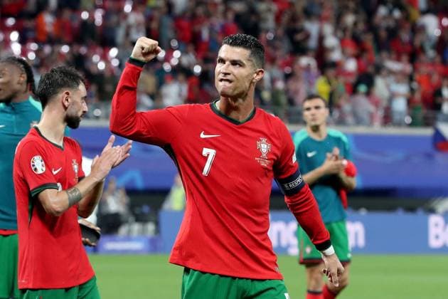 18 06 2024, xtgx, Football EM 2024, Portugal Czech Republic emspor, v l jubilation, joy, emotions about the victory at Portugal Cristiano Ronaldo Portugal DFL DFB REGULATIONS PROHIBIT ANY USE OF PHOTOGRAPHS as IMAGE SEQUENCES and or QUASI VIDEO Leipzig