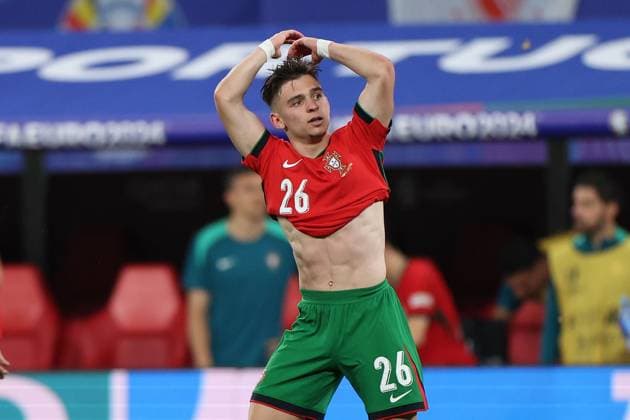 Leipzig Stadium Leipzig, Tuesday, June 18, 2024 UEFA EURO 2024 Germany, Group F stage Matchday 1 Group F Portugal Czechia, Francisco Conceicao Portugal Torjubel, Goal celebration, celebrate the goal Copyright: JoaquimxFerreira