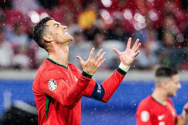 UEFA EURO 2024 Portugal Czech Republic 18 06 2024 Cristiano Ronaldo dos Santos Aveiro Portugal, 7 frustrated, gesticulates, grimaces UEFA EURO 2024 Portugal Czech Republic Leipzig Stadium, Leipzig on 18 06 2024 Copyright: xBEAUTIFULxSPORTS Wunderlx