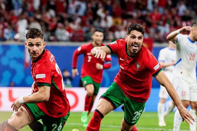 UEFA EURO 2024 Portugal Czech Republic 18 06 2024 Celebration for 2 1 by Francisco Fernandes Da Conceicao Portugal, 26 UEFA EURO 2024 Portugal Czech Republic Leipzig Stadium, Leipzig on 18 06 2024 Copyright: xBEAUTIFULxSPORTS Wunderlx