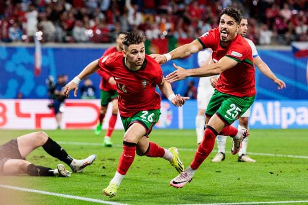 UEFA EURO 2024 Portugal Czech Republic 18 06 2024 Celebration for 2 1 by Francisco Fernandes Da Conceicao Portugal, 26 UEFA EURO 2024 Portugal Czech Republic Leipzig Stadium, Leipzig on 18 06 2024 Copyright: xBEAUTIFULxSPORTS Wunderlx
