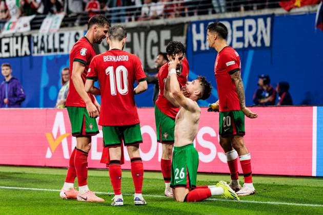 UEFA EURO 2024 Portugal Czech Republic 18 06 2024 Celebration for 2 1 by Francisco Fernandes Da Conceicao Portugal, 26 UEFA EURO 2024 Portugal Czech Republic Leipzig Stadium, Leipzig on 18 06 2024 Copyright: xBEAUTIFULxSPORTS Wunderlx