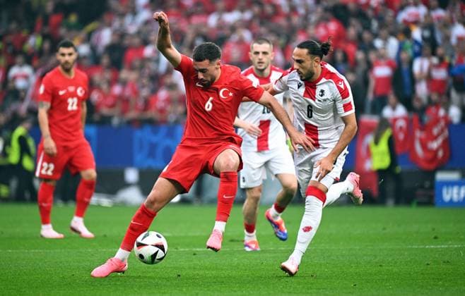 Football, European Championship, EURO 2024, Group F, Signal Iduna Park Dortmund Turkey Georgia 3 1 Orkun Kökcü TUR , Giorgi Kochorashvili GEO Action