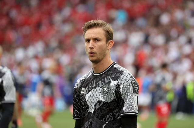 16 06 24 Slovenia Denmark Germany, Stuttgart, 16 06 2024, Football, UEFA Euro 2024, Slovenia Denmark 1 1 Frederik Rönnow Denmark